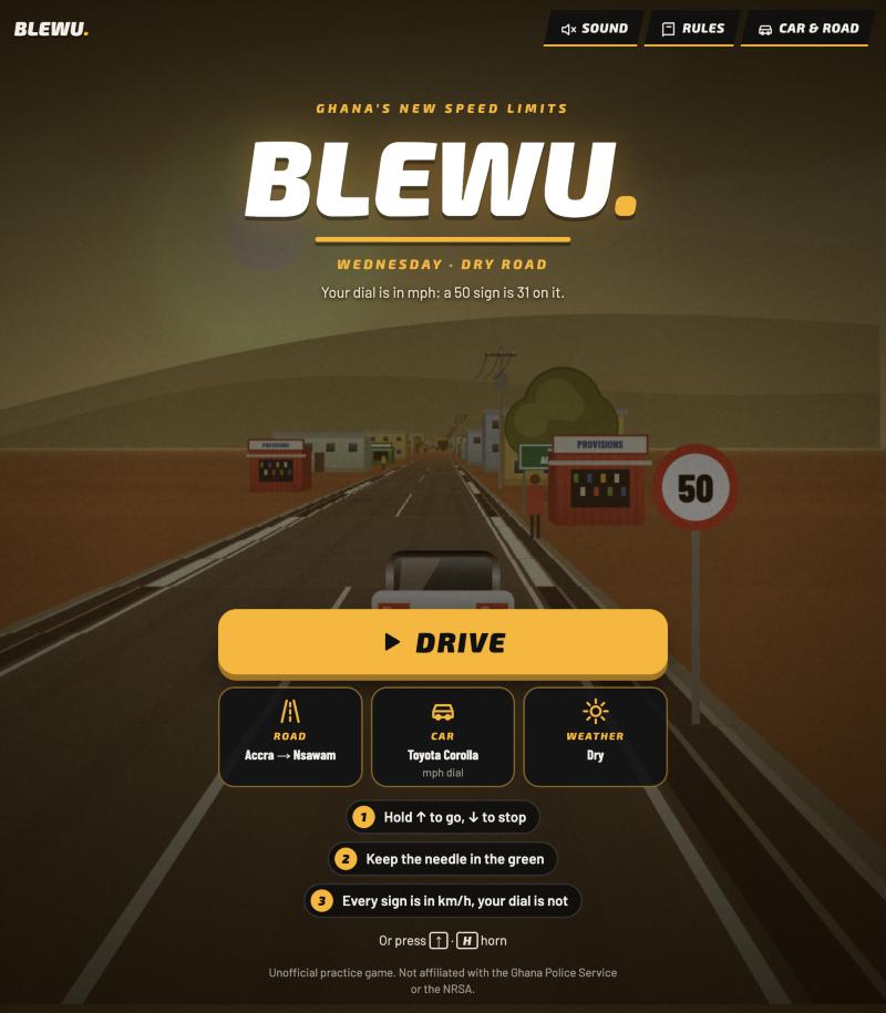 Blewu game title screen